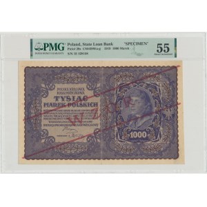 II RP, 1000 marek polskich 1919 I Serja E WZÓR PMG 55
