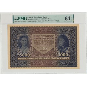 II RP, 5000 marks polonais 1920 III SÉRIE D - PMG 64 EPQ