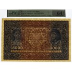 II RP, 5000 marks polonais 1920 III SÉRIE D - PMG 64 EPQ