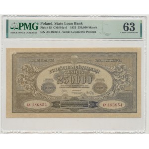 II RP, 250.000 marek polskich 1923 AK, SZEROKA - PMG 64