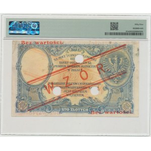 II RP, 100 złotych 1919 WZÓR - wysoki nadruk, PMG 55