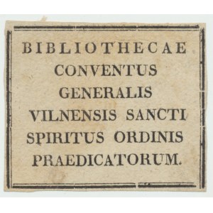 Ex libris biblioteki Konwentu Generalnego Wileńskiego