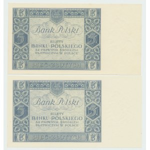 II RP, Set of 5 zloty 1930 CU, BB (2 pcs)
