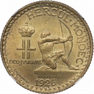 Monaco, 2 francs 1926 - NGC MS66
