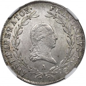 Austria, Franz I, 20 kreuzer 1814 - NGC MS64