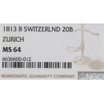 Suisse, Zurich, 20 Batzen 1813 - NGC MS64