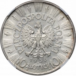 II Republic of Poland, 10 zloty 1936 Pilsudski - NGC MS65