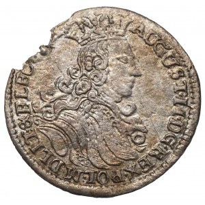 Auguste II le Fort, Sixpence 1706 LP, Moscou - rareté du peuple en pleurs