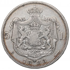 Romania, Carol I, 5 lei 1883