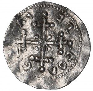Bolesław I Chrobry, Denar cyryliczny (1018-1025) - WIELKA RZADKOŚĆ