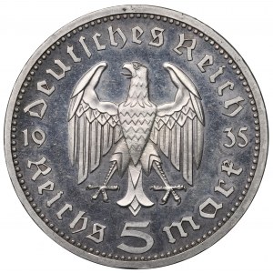 III Reich, 5 mark 1935 Hindenburg E - PROOF
