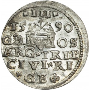 Sigismund III Vasa, Trojak 1590, Riga - BEAUTIFUL