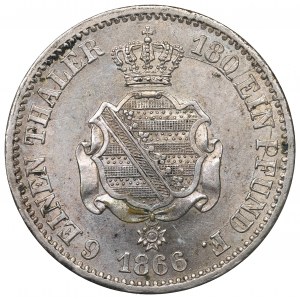 Germany, Saxony, 1/6 thaler 1866