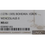 Bohemia, Wenceslaus II, Prague groschen - NGC MS61