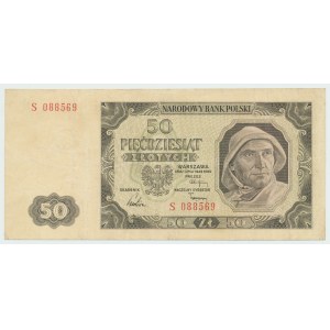 PRL, 50 złotych 1948 S - przerobiona seria dwuliterowa