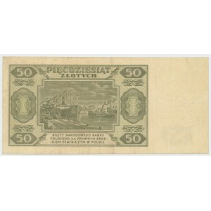 PRL, 50 złotych 1948 S - przerobiona seria dwuliterowa