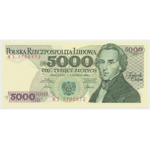 PRL, 5000 złotych 1986 BS