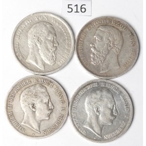 Germany, Set of 5 Marks 1876-1907