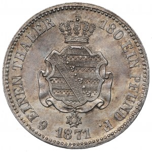 Germany, Saxony, 1/6 thaler 1871