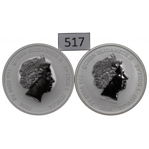 Tuwalu, Zestaw 1 dolar 2021-23 - 2 uncje srebra
