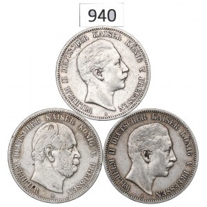 Germany, Prussia, Lot of 5 marks 1876-1904