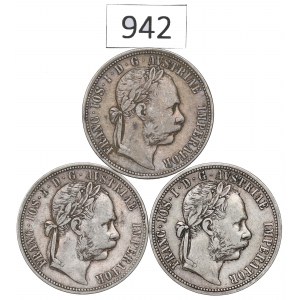 Austria, Zestaw 1 floren 1877-89