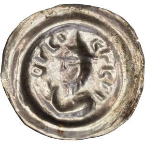 Leszek Biały(?), bracteate, Kraków, bearded figure in a Jewish hat, B&#39;RACHA TOBK - RARE