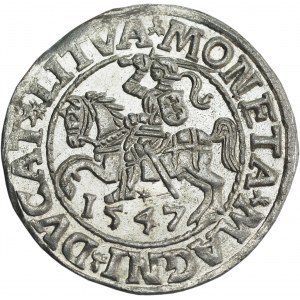 Sigismund II Augustus, Half-grosz 1547, Vilnius, LI/LITVA - EXCELLENT