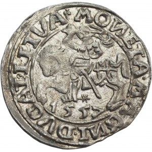Sigismund II Augustus, Half-grosz 1557, Vilnius, Behm stamp, reversed N - RARE
