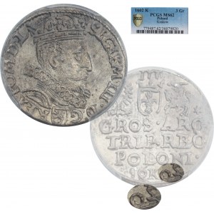 Sigismund III Vasa, Trojak 1602, Krakow, reversed 2 - BEAUTIFUL