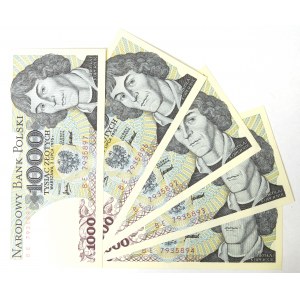 Polská lidová republika, 1000 zlotých 1975 BE - z jednoho balíčku