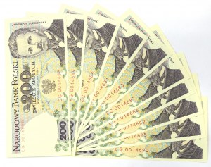 People's Republic of Poland, 200 zloty 1988 - part of a bank parcel