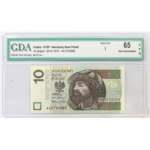 10 zloty 2012 AA - GDA 65EPQ