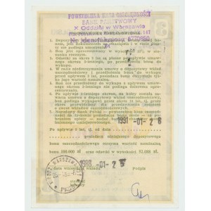 Dépôt d'un certificat d'épargne de 100 000 PLN A
