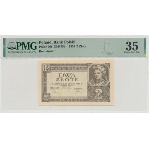 II RP, 2 złote 1936 bez poddruku, serii i numeracji