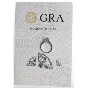 Pierścionek srebrny z moissanitem ~2 ct