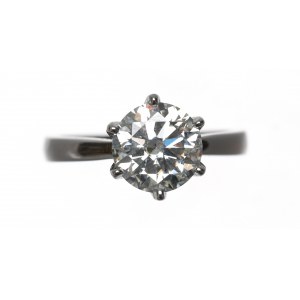 Pierścionek srebrny z moissanitem ~2 ct