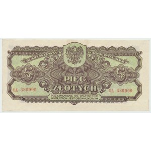 PRL, 5 złotych 1944 OA ...owym - RZADKOŚĆ !