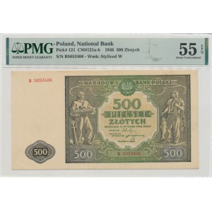 People's Republic of Poland, 500 gold 1946 B - PMG 55EPQ