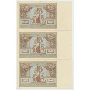 II RP, 20 złotych 1931 DT - Zestaw 3 egz. z paczki bankowej