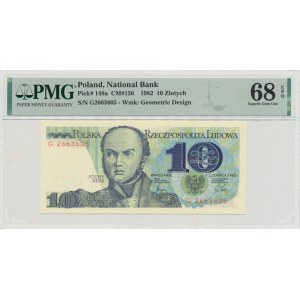 PRL, 10 Zloty 1982 G - PMG 68EPQ