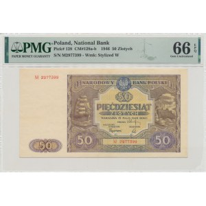 PRL, 50 zloty 1946 M - PMG 66EPQ