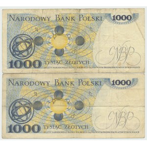 PRL, 1000 złotych 1975 N i U - zestaw 2 egz.