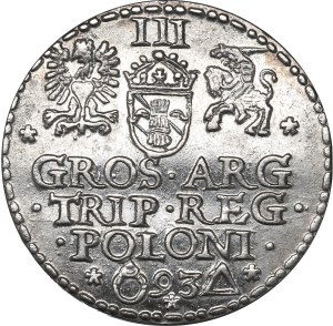 Sigismund III, 3 groschen 1593, Marienburg - NGC UNC Details