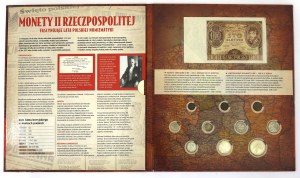 Second Republic, Set of coins and banknotes in a dedicated album 1 penny-10 zlotys