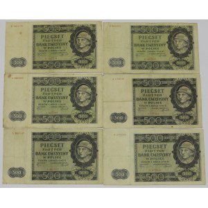 GG, 500 gold 1940 - A and B - set of 6 copies.