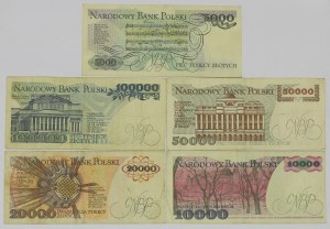 Set of 5,000-100,000 PLN 1986-90 - including VERY RARE ones