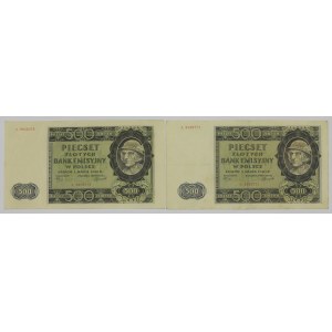 GG, 500 złotych 1940 - A - zestaw 2 egz.