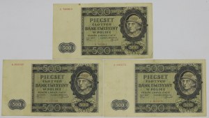 GG, 500 gold 1940 - A - set of 3 copies.