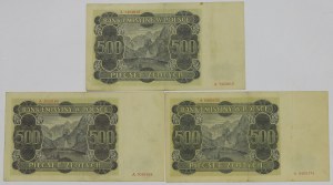 GG, 500 gold 1940 - A - set of 3 copies.